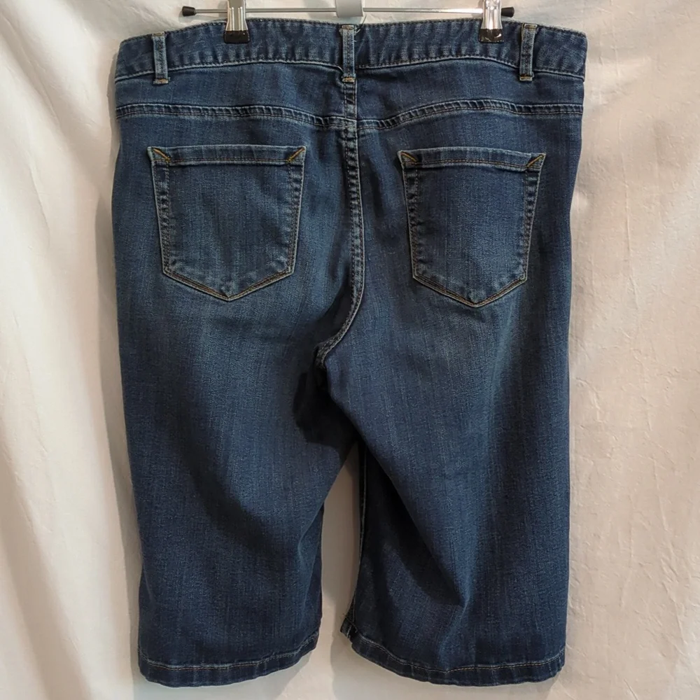 Christopher & Banks | Long Denim Jean Shorts Medium Wash | 12